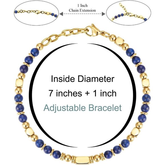 Navy Blue Boho Beaded Bracelets for Women Trendy Jewelry Gifts for Lover, Mom - Picture 3 of 7